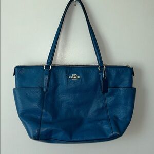 Coach Deep Blue Leather Shoulder Bag